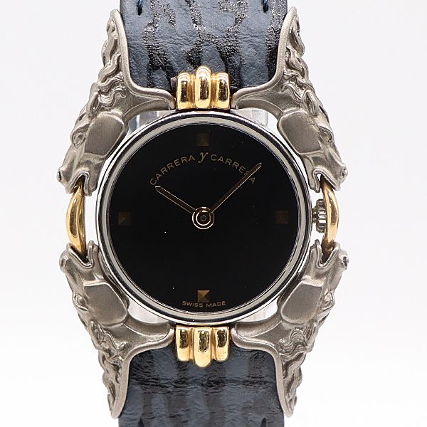 デッドストック級 稼働 カレライカレラ 115 QZ ブラック文字盤 レディース腕時計 2930400 10GTT KMR ABC16828