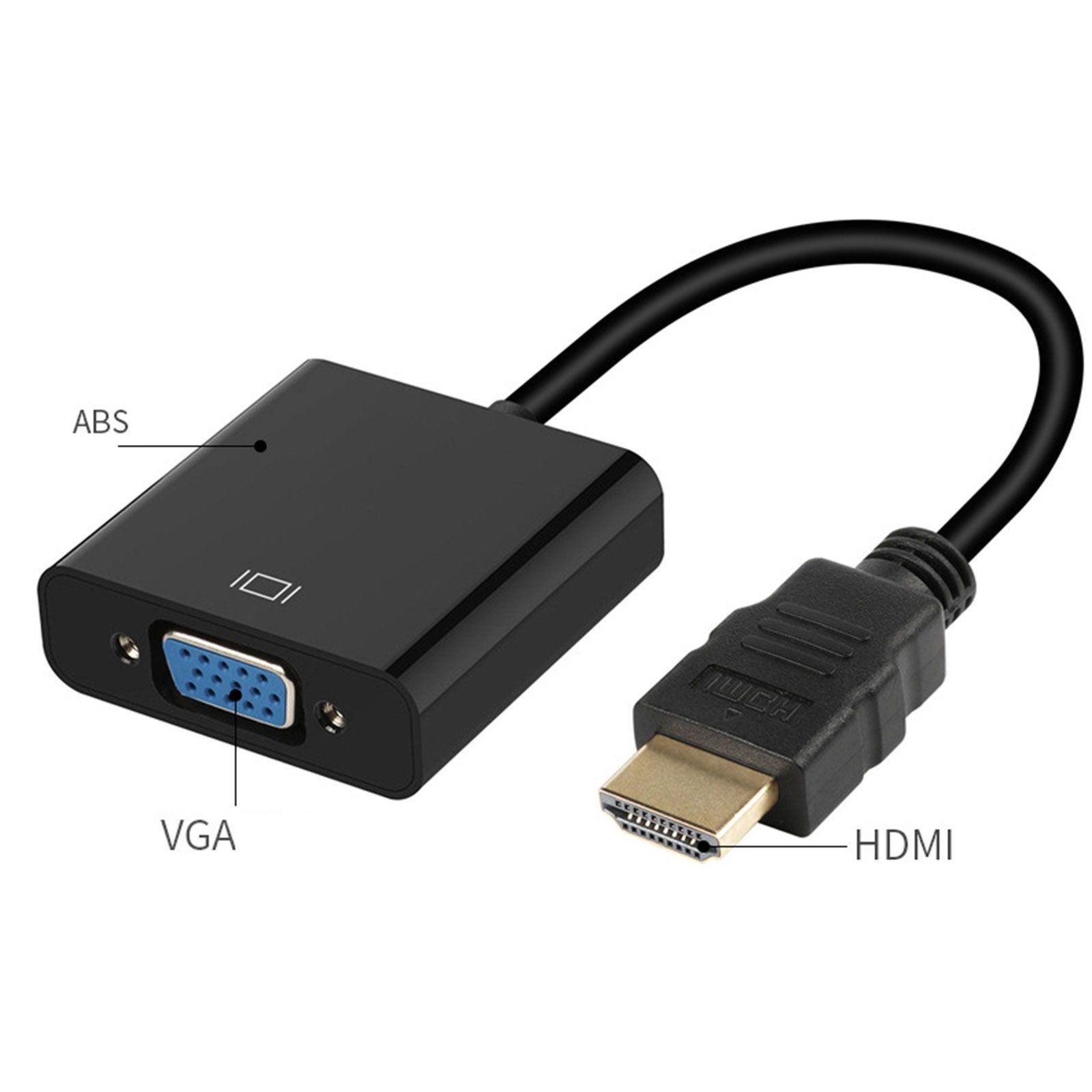 HDMI → VGA 変換アダプタ 変換ケーブル HDMI → VGA (D-Sub 15pin) 変換アダプタ HD パソコン TV コンバータ（ブラック）