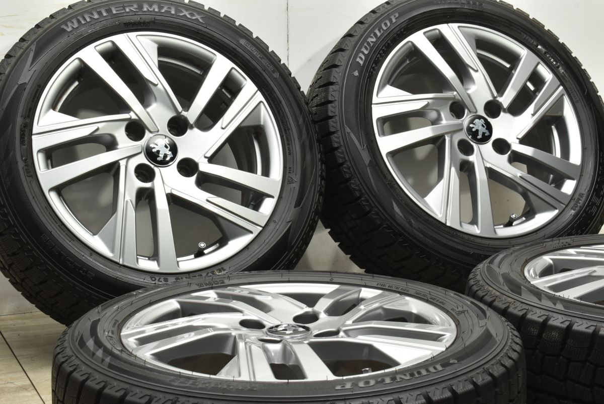 バリ溝 プジョー 208 純正 16in 6.5J 38 PCD108 ダンロップ ウィンターマックス WM02 195 55R16 品番 9825165280 スタッドレス