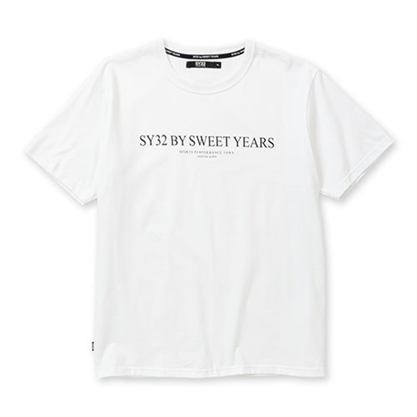SY32 by SWEET YEARS サンセリフロゴ クルーネックTシャツ