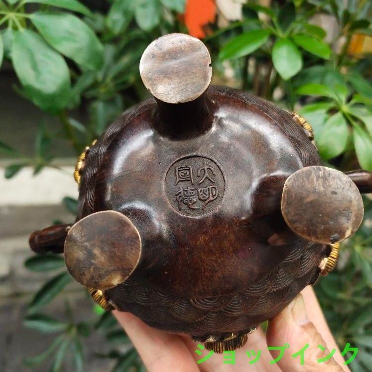 三本足の蓮の香炉  茶道具　香道具  工芸品 美術品 置物 茶道具 青磁蓮型 香炉 三兎台 陽刻蓮型 細密技巧 透し火屋 海青