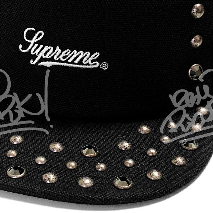 メンズ キャップ ブラック Supreme シュプリーム b.b.Simon Studded Mesh Back 5-Panel FW 25 H 95 シュプリームビービーサイモンコラボスタッズメッシュバック5パネルキャップ se 1426 r