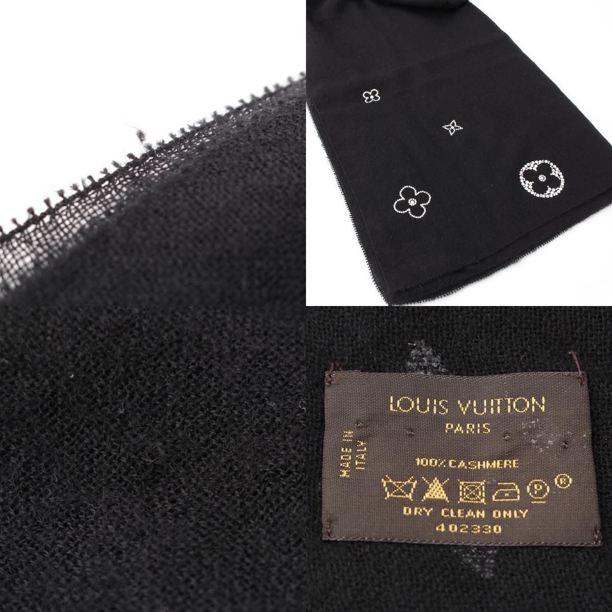 ルイヴィトン　ストール　エトール モンテカルロ　カシミヤ　スワロフスキー　黒 ルイヴィトン エトール モンテカルロ ストール ブラック