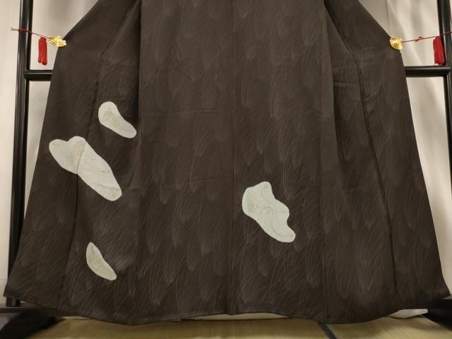 平和屋着物□訪問着 刺繍 扇面花文 銀糸 正絹 逸品 AAAT0716jd 平和屋着物□訪問着 刺繍 扇面花文 銀糸 正絹 逸品 AAAT0716jd