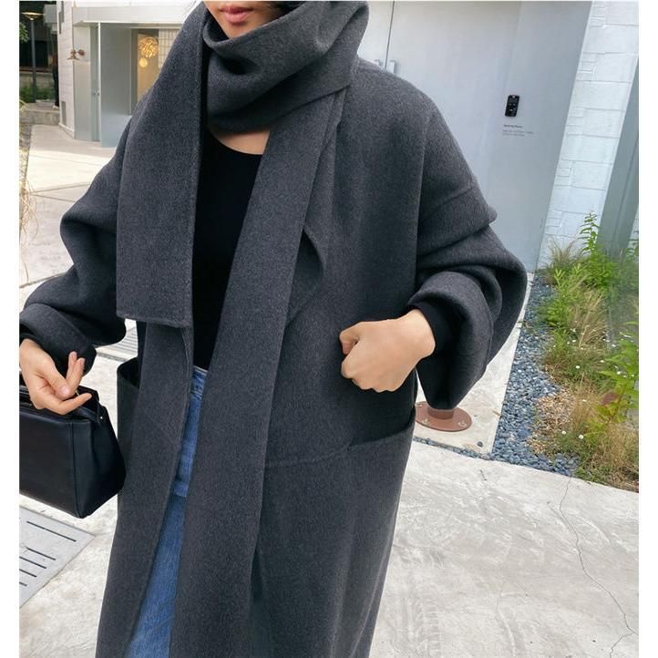 マフラー付き 秋