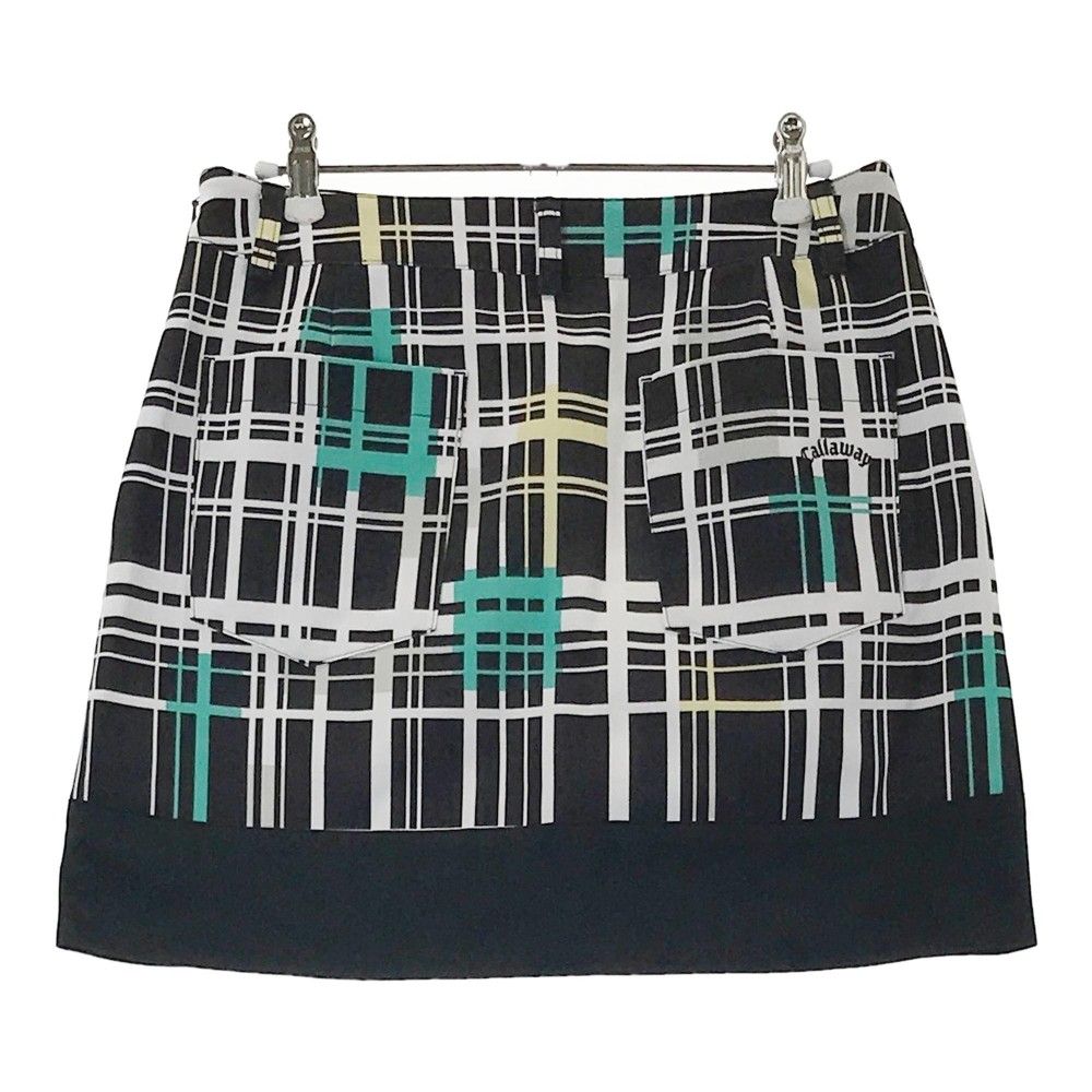 サイズ L CALLAWAY キャロウェイ モデル 異素材切替スカート チェック柄 ブラック系 240101415203 ゴルフウェア レディース ストスト