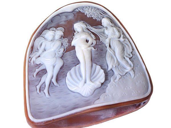 ジュエリー ボッティチェリ ヴィーナス誕生 シェルカメオルース 61.6ｍｍ×58.2ｍｍ w5693o