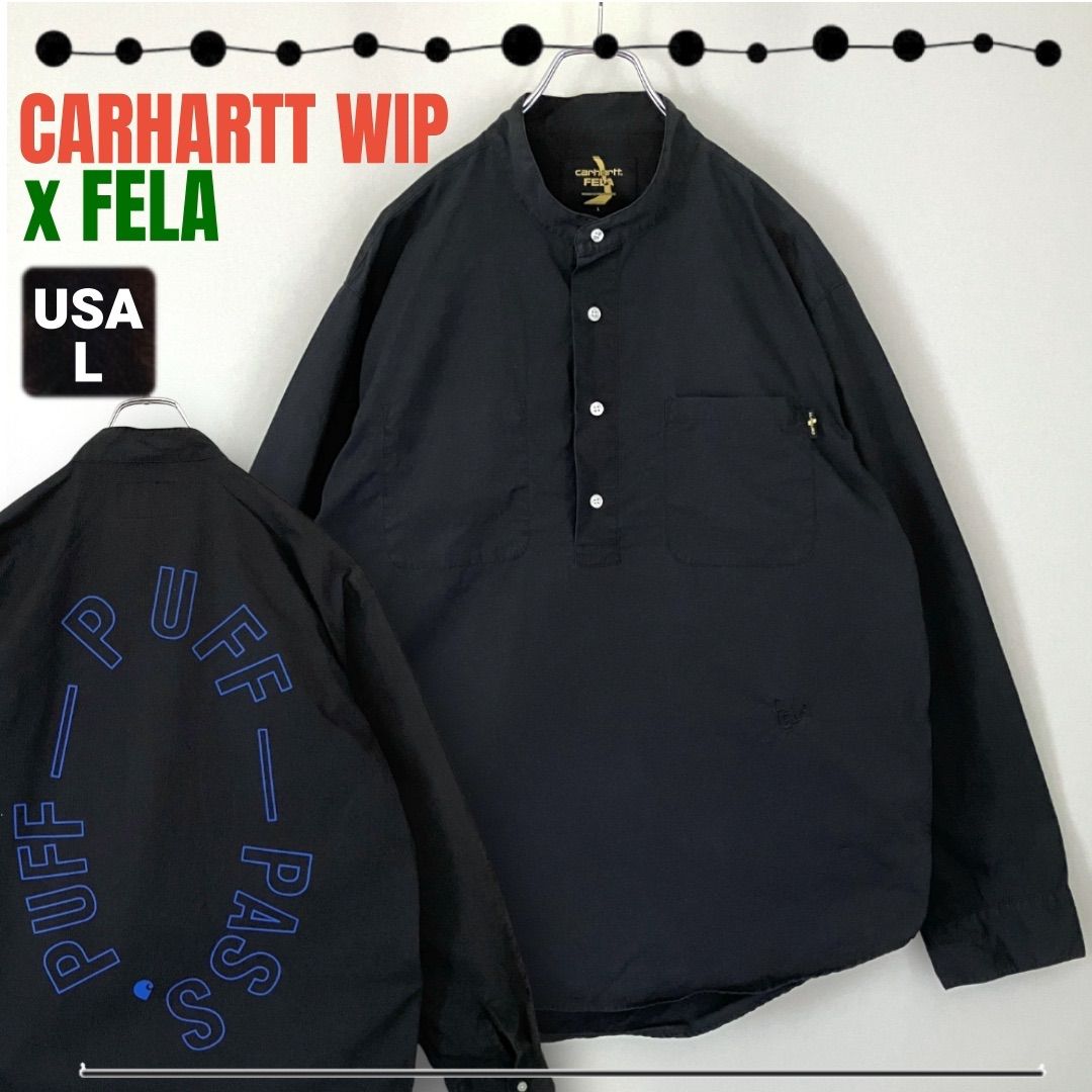 カーハートWIP x FELA KUTI☆ノーカラープルオーバーシャツ