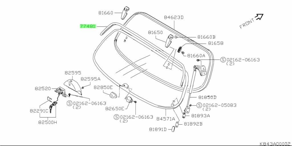 新品スズキ純正 ツイン EC22S リアガラス アッパーモール バックドア