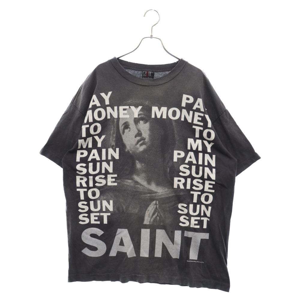 SAINT MICHAEL (セントマイケル) 24SS PTP SS TEE STAY REAL ステイリアルプリント 半袖Tシャツ カットソー ブラック SM-YS8-0000-C49