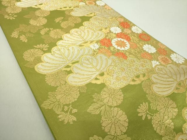 平和屋着物○西陣 川島織物 六通柄 本袋帯 吉祥花松文 金糸 正絹 逸品