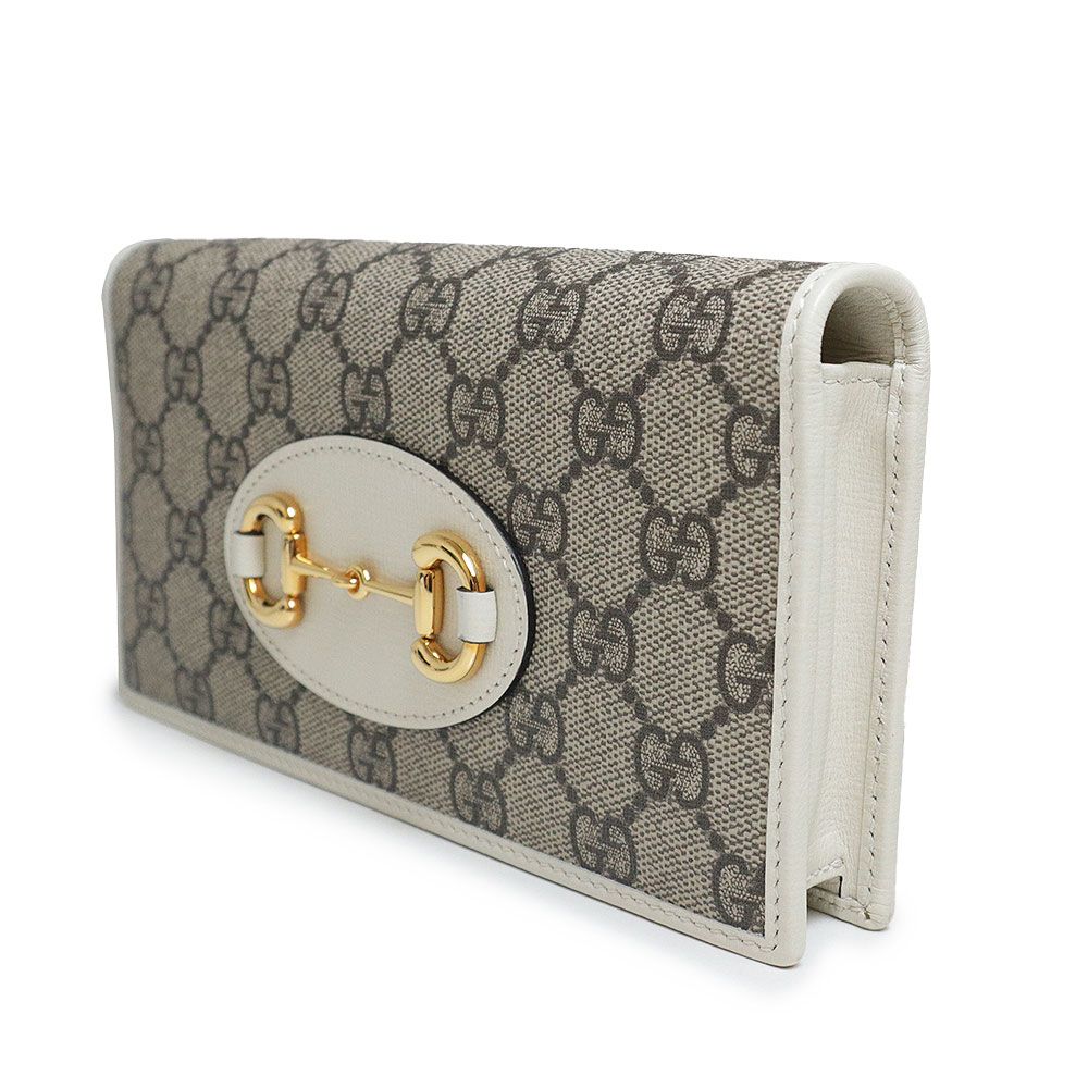 GUCCI ホースビット GGキャンバス 長財布 チェーン