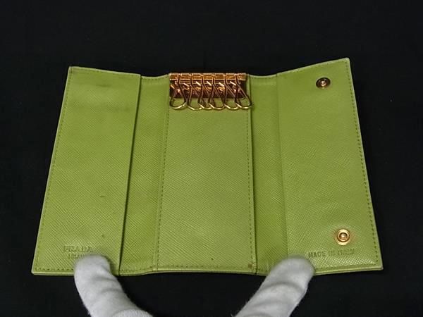 【美品】PRADA プラダ　6連　キーケース　ナイロン　カーキ　三角ロゴ 楽天市場】PRADA プラダ 6連キーケース三角ロゴプレート 型押し