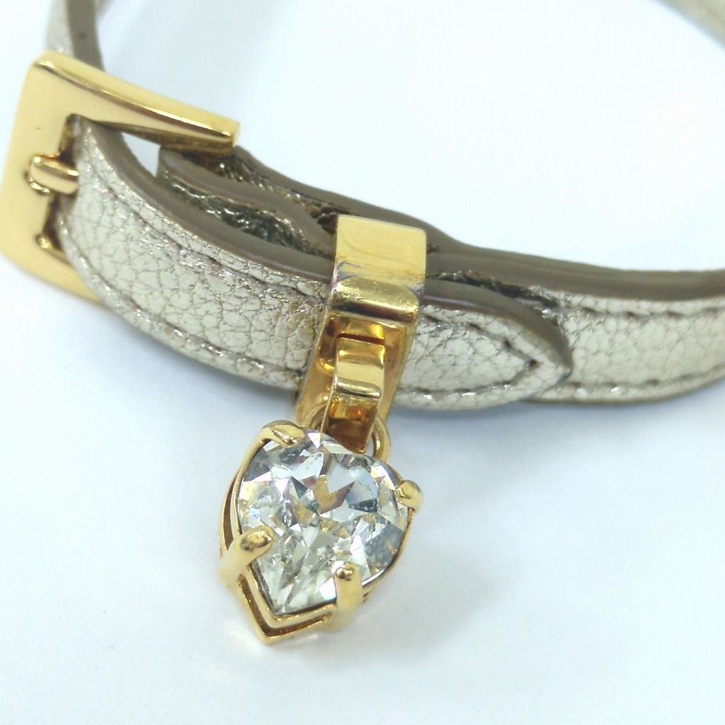 美品✨️ miumiu ビジュー ブレスレット ゴールド ストーン ハート ミュウミュウ ゴールド ハートビジュー ブレスレット - メルカリ
