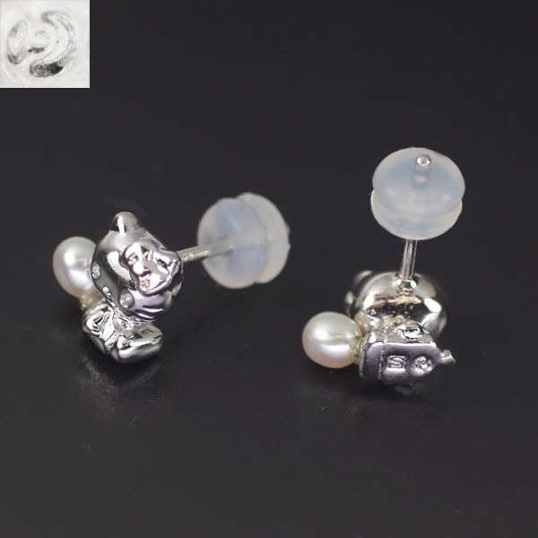 TASAKI アコヤベビーパール ピアス SV 田崎真珠 SV アコヤベビー真珠 ピアス 径約3.1mm ハローキティ