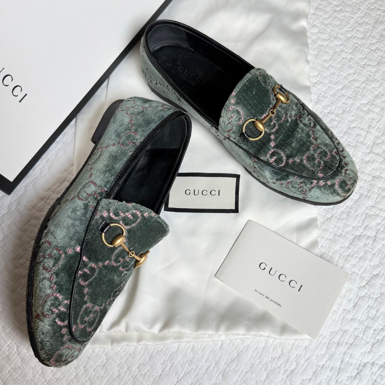 GUCCI ヨルダーン GGベルベット ローファー ヨルダーン〕GGベルベット ローファーブラック GG ベルベット