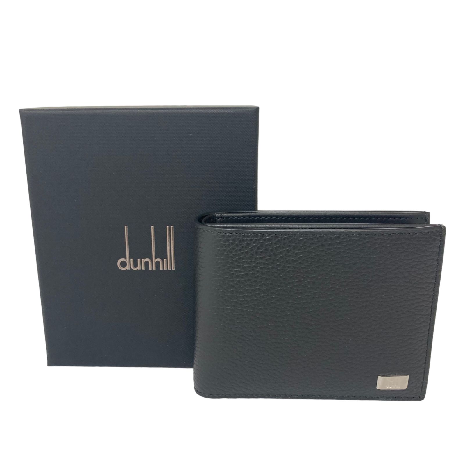 【未使用品】 ダンヒル dunhill 二つ折り財布コンパクトウォレット 黒 店舗併売品KON