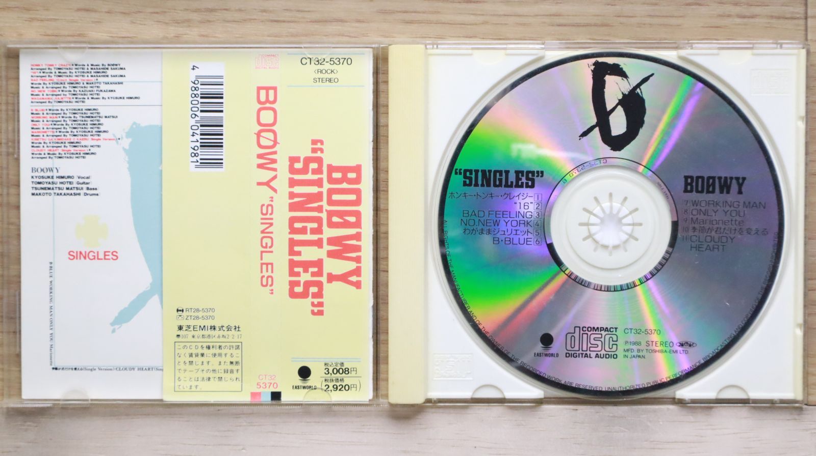 国内盤CD☆BO?WY/ボウイ□ BOφWY SINGLES □4988006041981/CT32