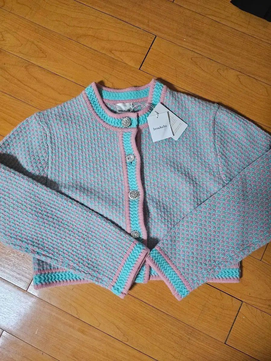 brouhaha ニットカーディガン ピンク|ブルー