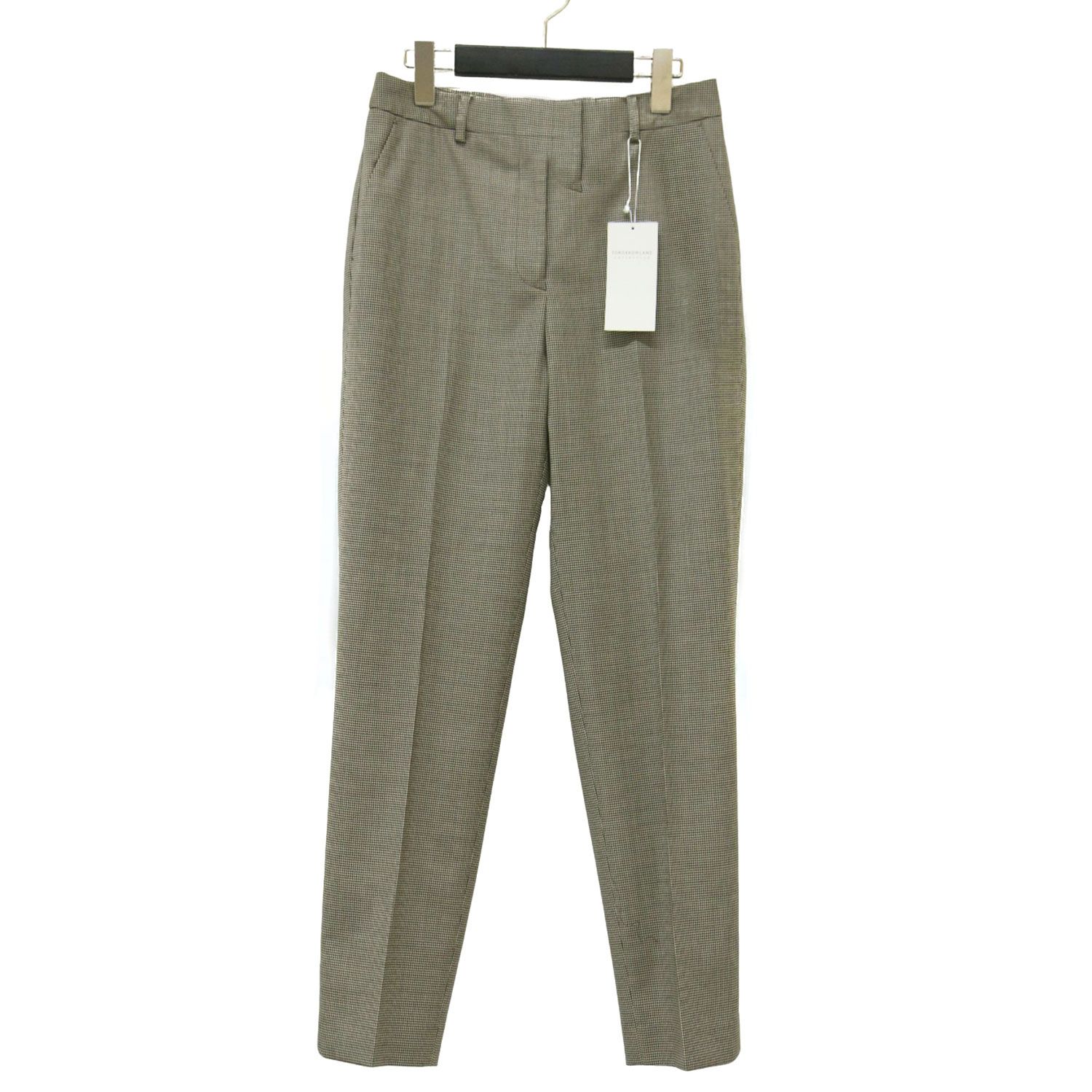 TOMORROWLAND collection トゥモローランド パンツ ブラウン系 サイズ 34 7号 | 23秋冬 ブラウニー シェファードチェック ペンシル パンツ | スラックス | テーパード ストレッチ | 日本製 レディース