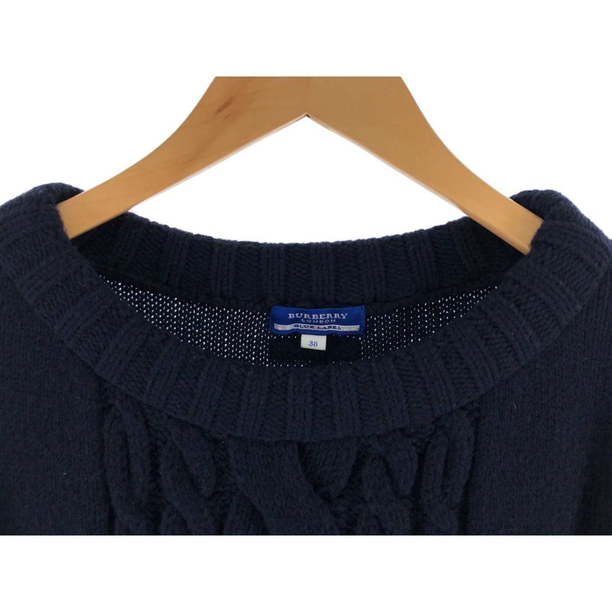 〇〇BURBERRY BLUE LABEL バーバリーブルーレーベル レディース ニット チュニック サイズ38 ネイビー 〇〇BURBERRY BLUE LABEL バーバリーブルーレーベル レディース ニット