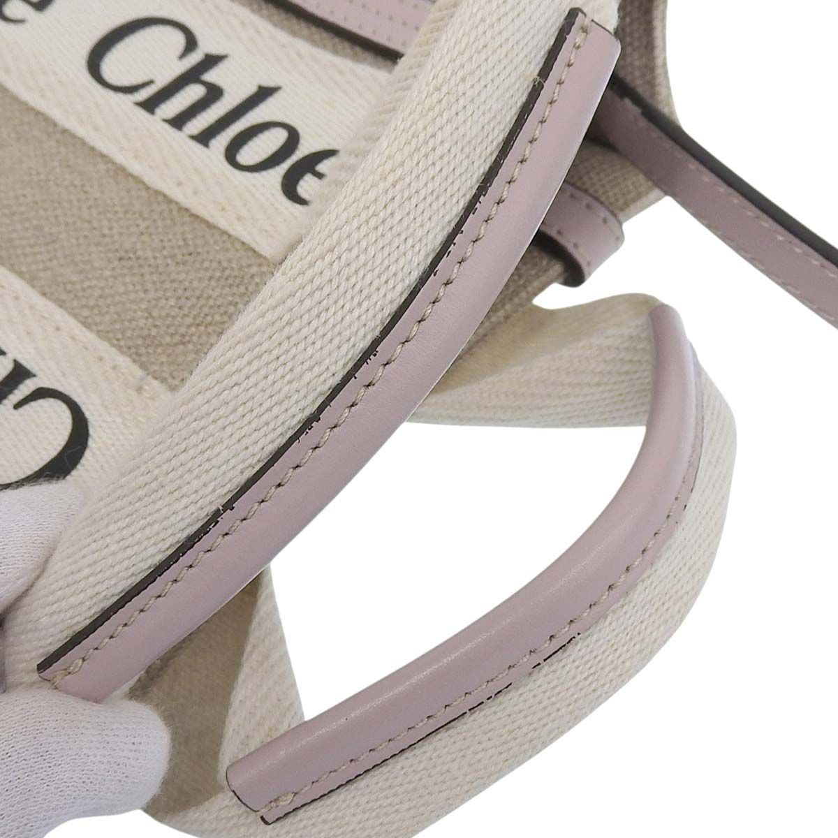 Chloe クロエ ウッディ 2WAYスリングバッグ レザー ピンクベージュ