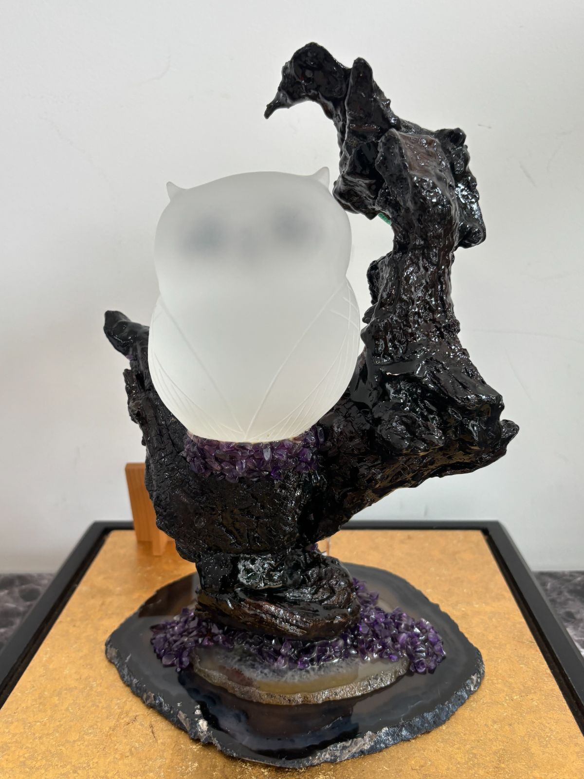 一級宝石研磨士 水晶 彫刻 福ふくろう 紅水晶 貴石彫刻細工 招福 縁起 置物 一級宝石研磨士 水晶 彫刻 福ふくろう 紅水晶 貴石彫刻細工 招福
