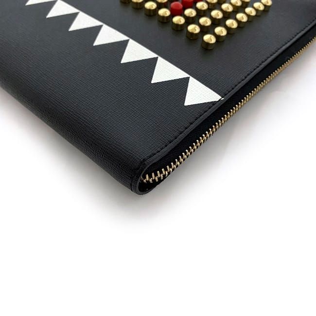 フェンディ クラッチバッグ ブラック モンスター 8M0363 美品 レザー