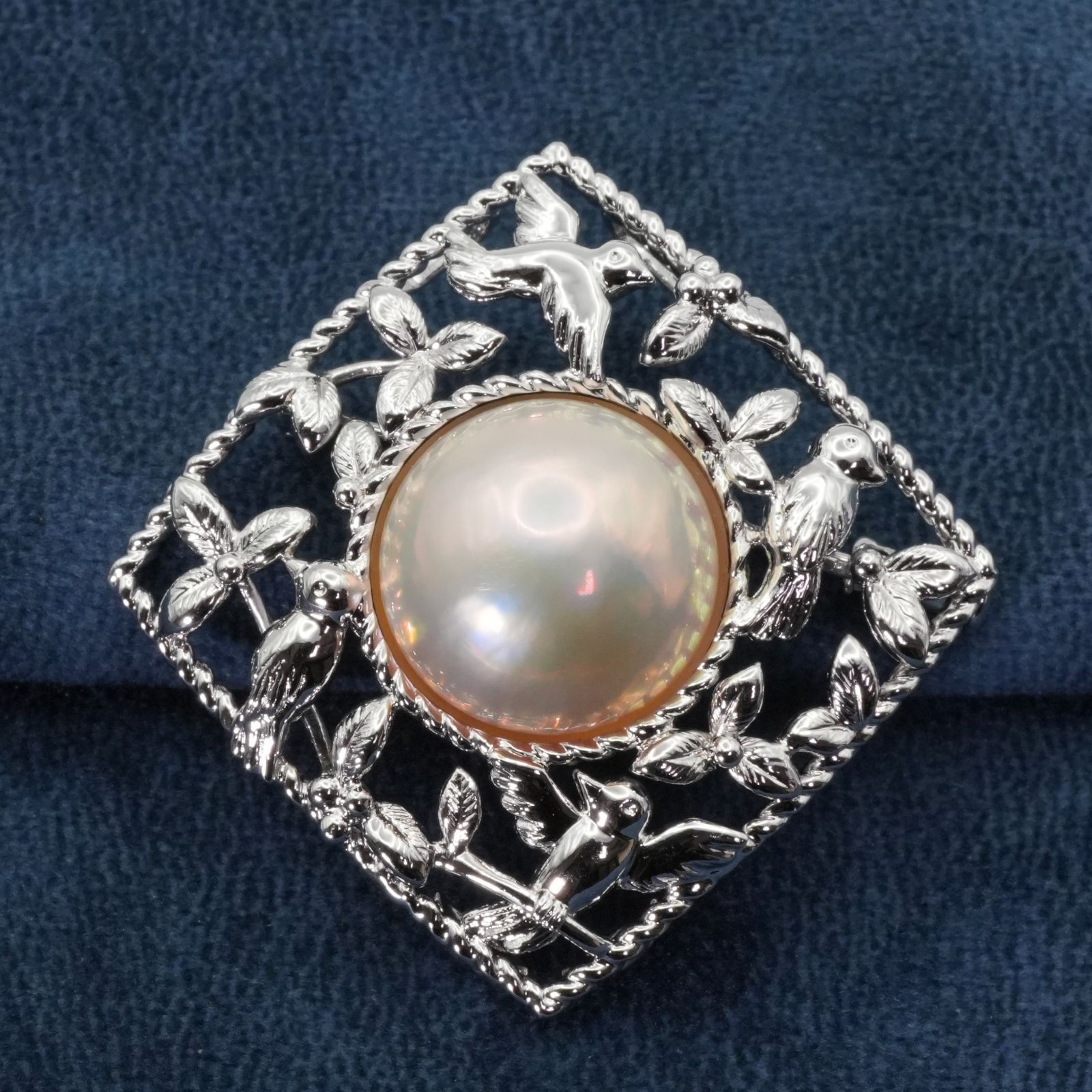 田崎真珠 シルバー マベパール トップ ブローチ|25-1783S WWW_MORNINGWALKER_COM