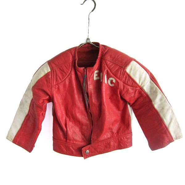 子供用 ライダースジャケット 赤系 レザージャケット キッズ 子供服 ビンテージ ディスプレイ 店舗什器 インテリア D128-18-1003ZVW
