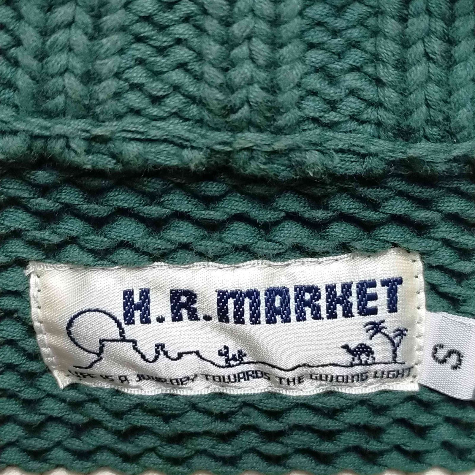 ハリウッドランチマーケット H.R.MARKET ワンポイントワッペンニット 