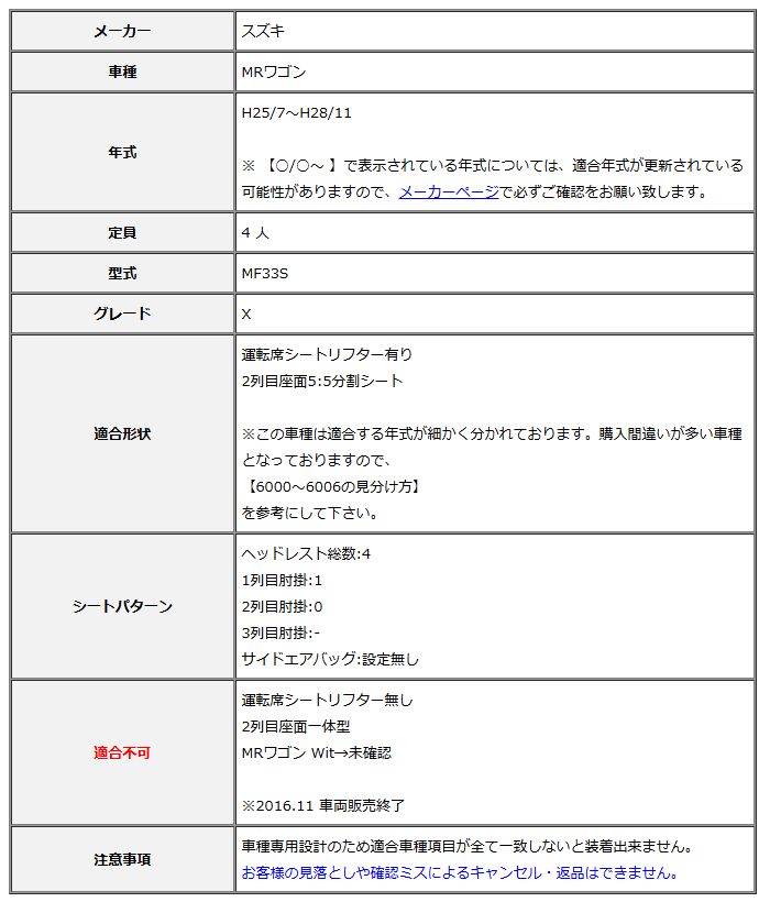 Clazzio クラッツィオ シートカバー L ライン MRワゴン MF33S H25|7～H28|11 ES-6005