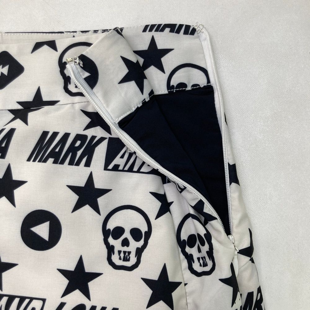 サイズ：36 MARK&LONA マークアンドロナ ; スカート 総柄 ホワイト系