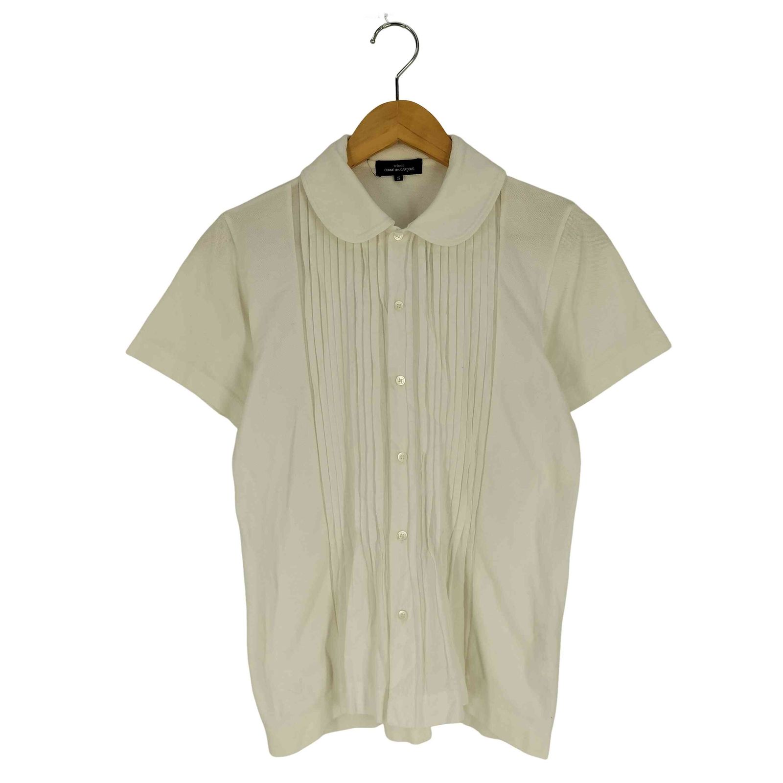 tricot COMME des GARCONS / トリココムデギャルソン | コットン 丸襟 ピンタック シャツ | グレー | レディース トリココムデギャルソン tricot COMME des GARCONS 切替