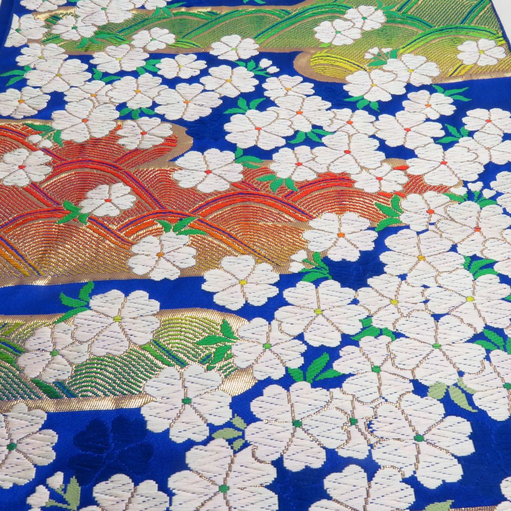 BY4859 金　色紙　桜　袋帯 正絹 六通　振袖 BY4859 金 色紙 桜 袋帯 正絹 六通 振袖