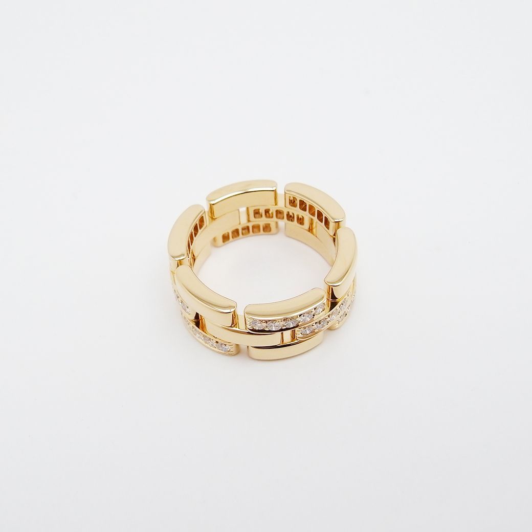 カルティエ マイヨンパンテール リング ハーフ ダイヤモンド #52 750YG