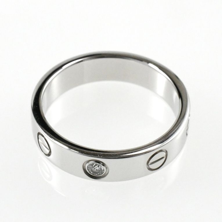 カルティエ ミニラブリング 1Pダイヤモンド K18WG ホワイトゴールド カルティエ ミニラブリング 1Pダイヤ K18WG ホワイトゴールド 指輪