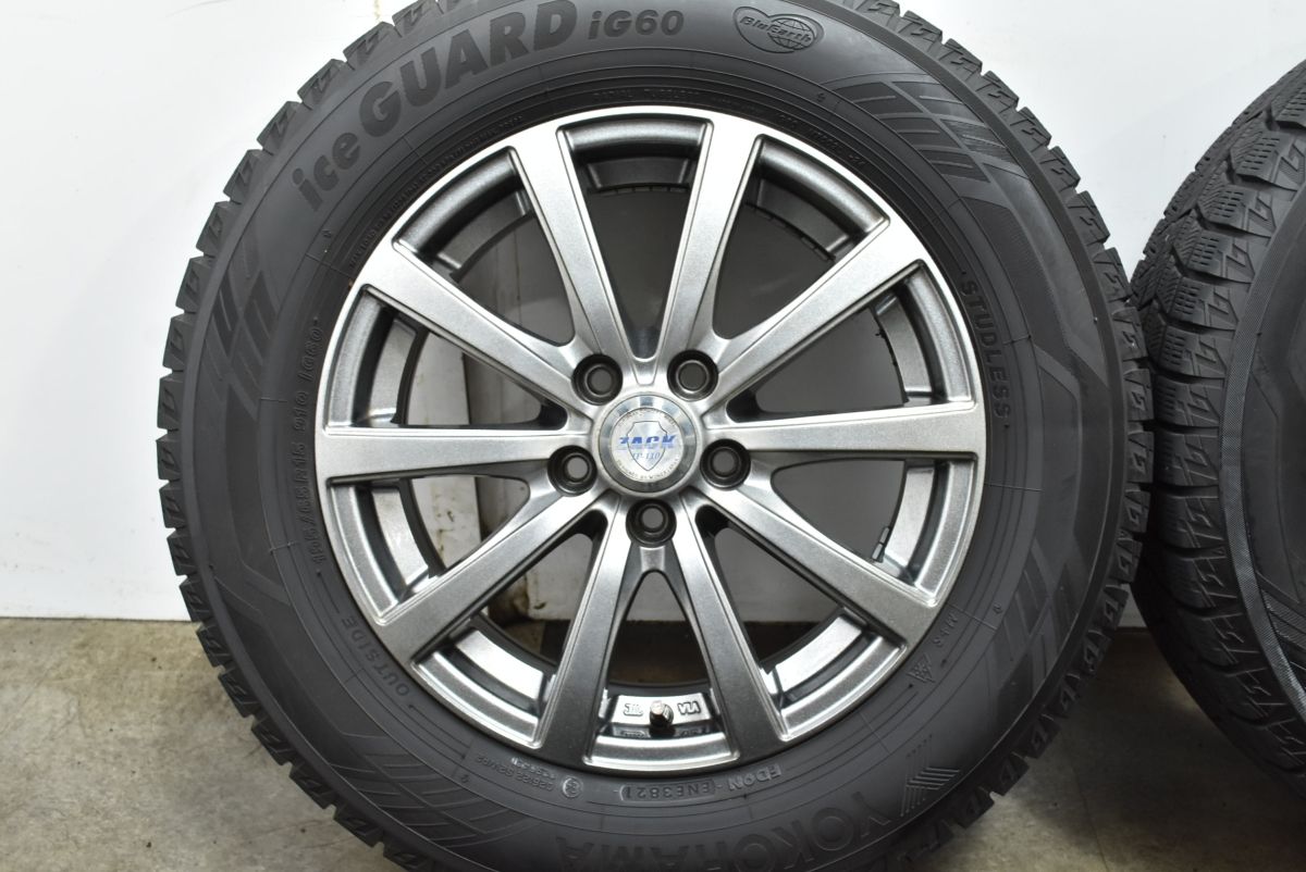 送料無料! 程度良好品 ザック 15in 6J 45 PCD100 ヨコハマ アイスガード iG60 195 65R15 プリウス カローラツーリング スポーツ ウィッシュ