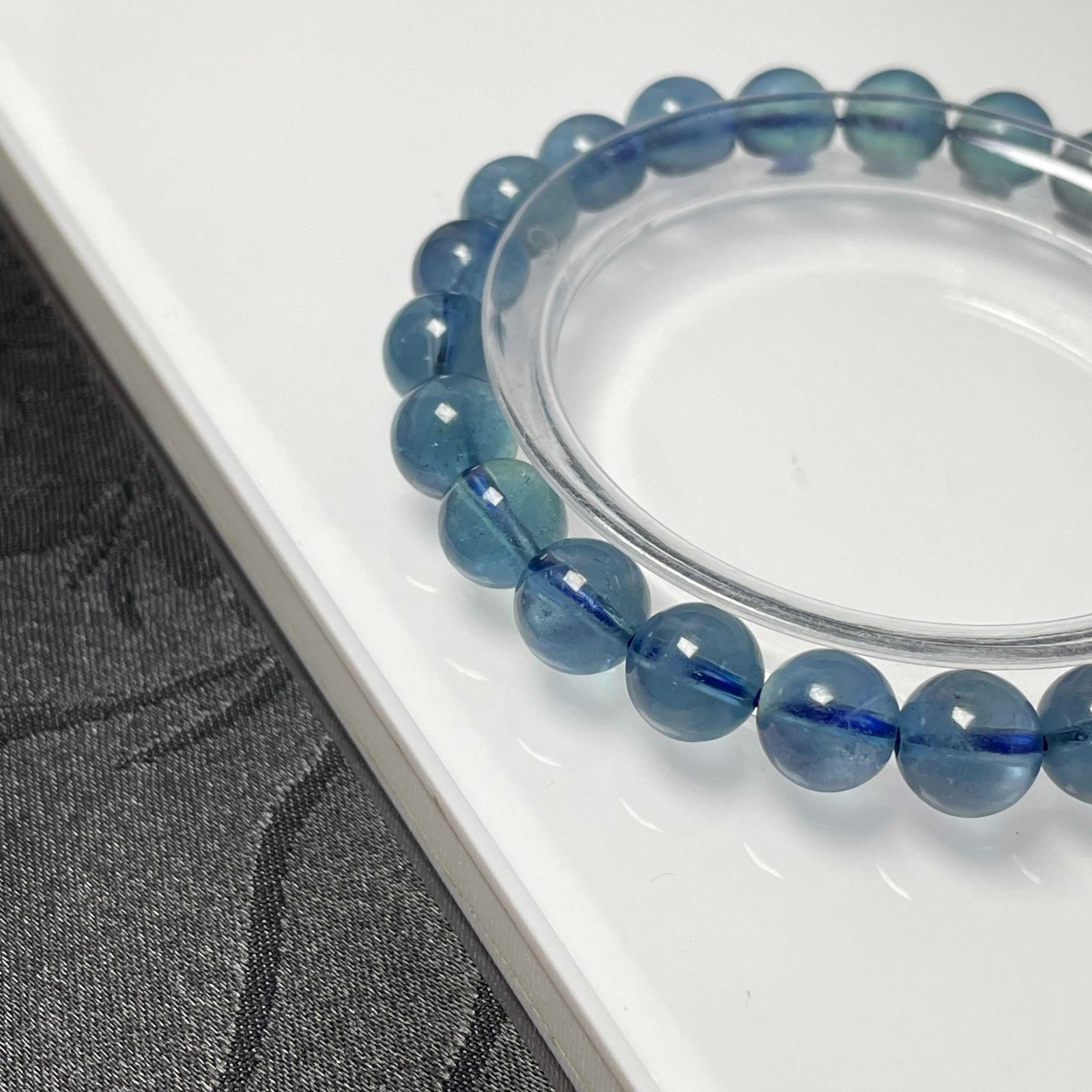 天然美品☆【ブルーグリーンアクアマリン】☆ブレスレット 天然石B 7.9 