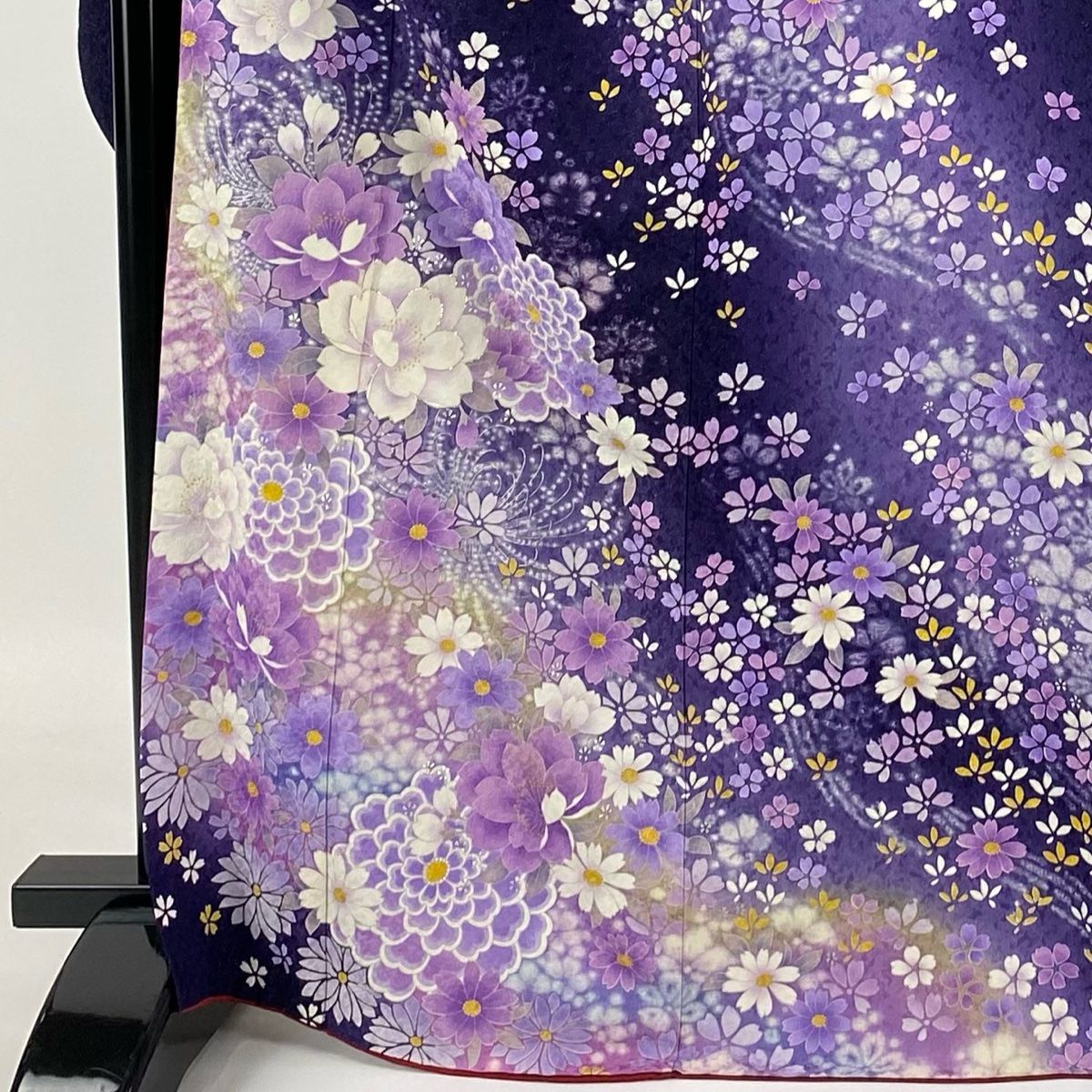 紫の振袖 Lサイズ、小花模様 美品、正絹.No484A 紫の振袖 Lサイズ、小花模様 美品、正絹.No484A レディース