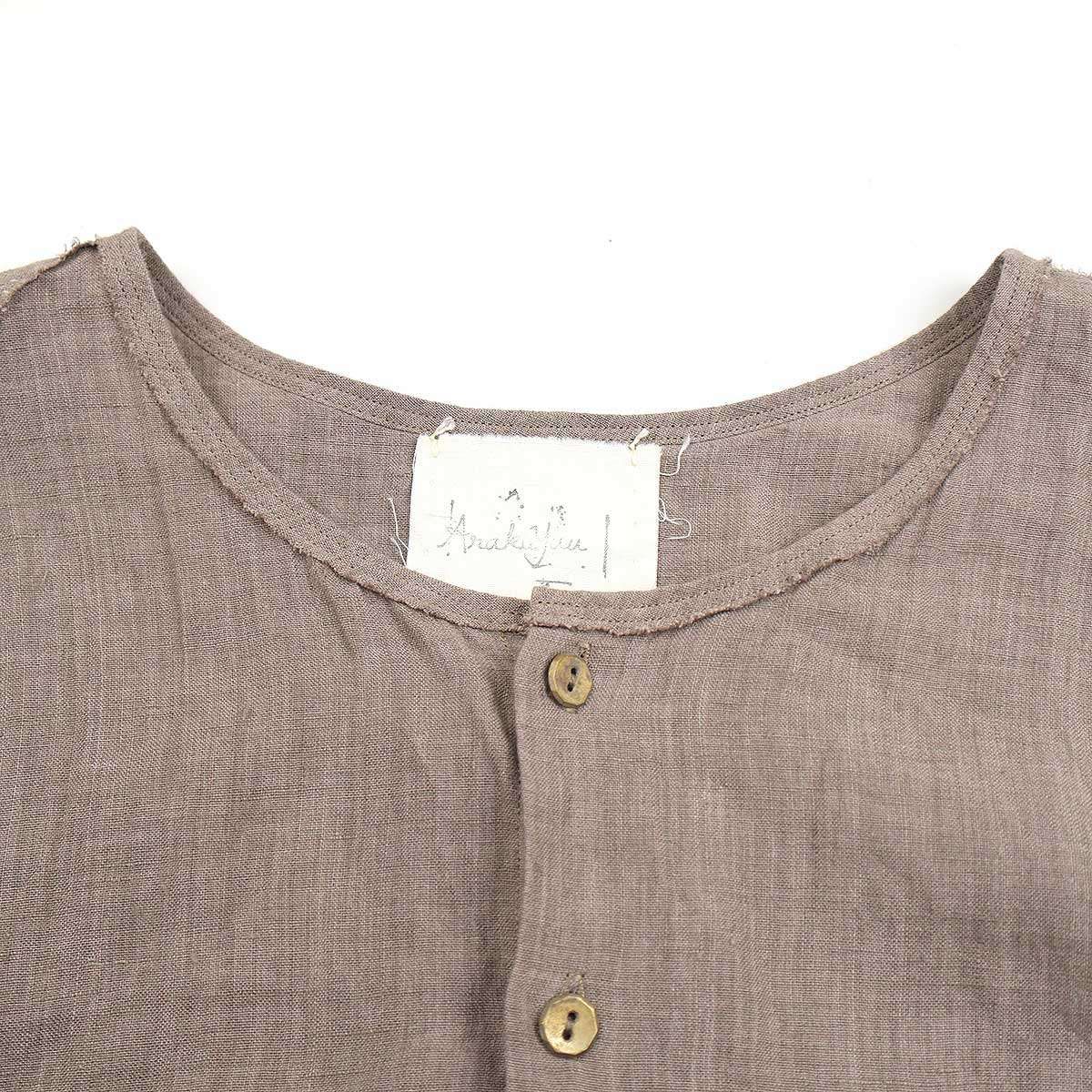 Araki Yuu アラキユウ 21SS Raw Cut No Collar Narrow Shirts カット  