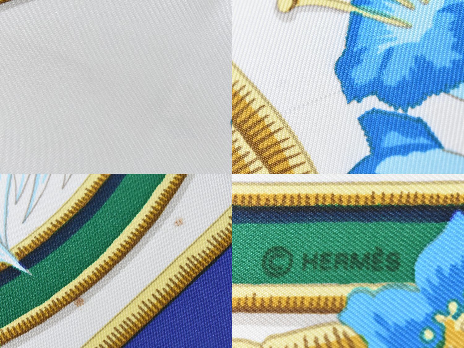 本物 エルメス HERMES スカーフカレ カレ90 Caraibes カリブ 推定  