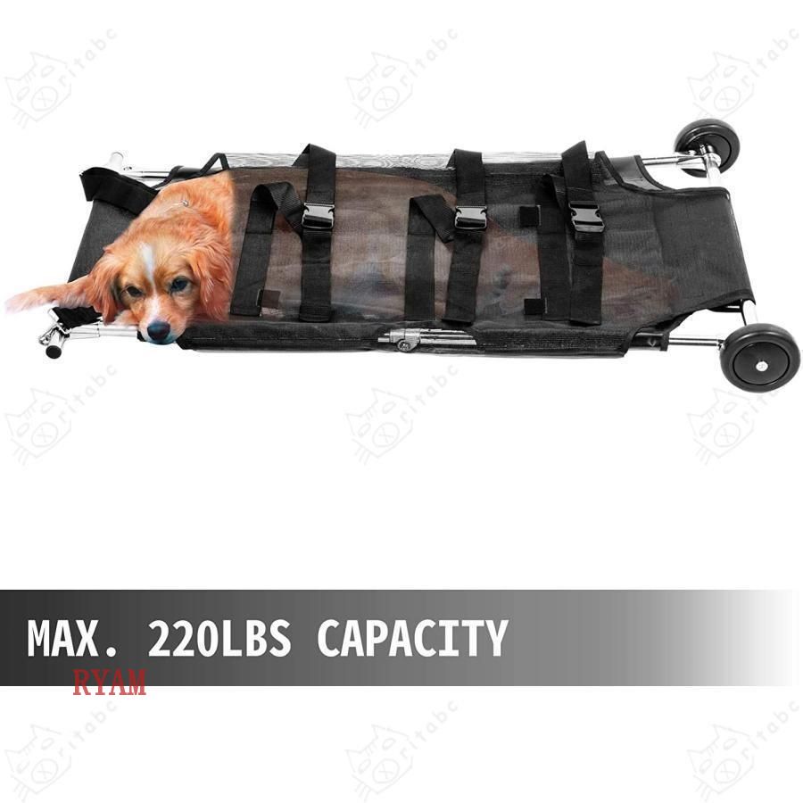 折りたたみ式動物用ストレッチャーペット輸送ステンレス製犬用トロリー