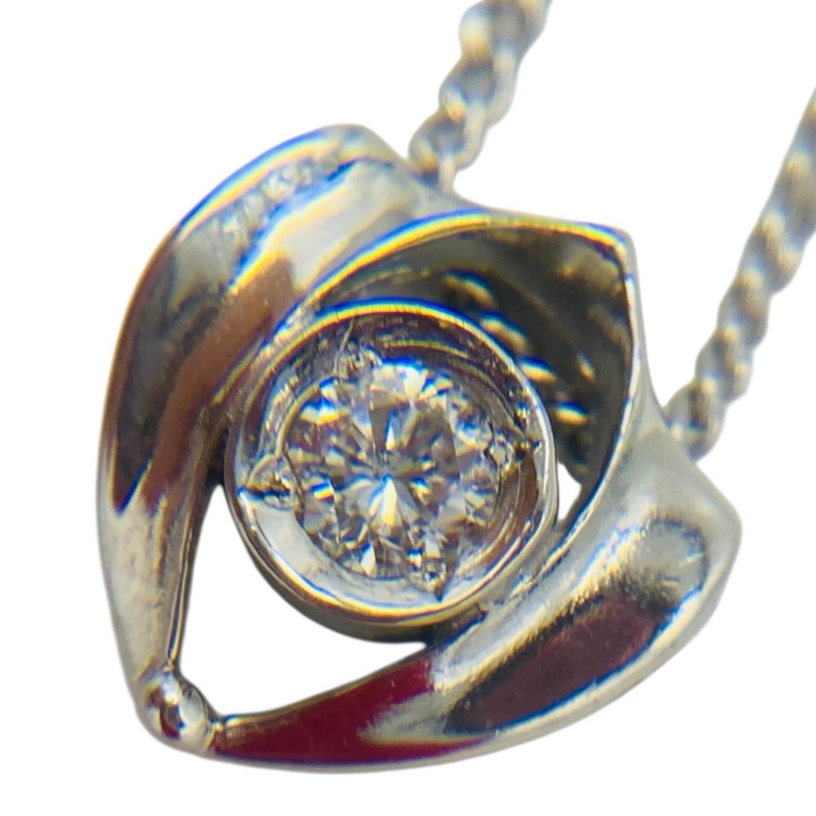 プラチナ ダイヤ 0.05ct Pt850 Pt900 ネックレス 3.3g 40.5cm ペンダントトップ