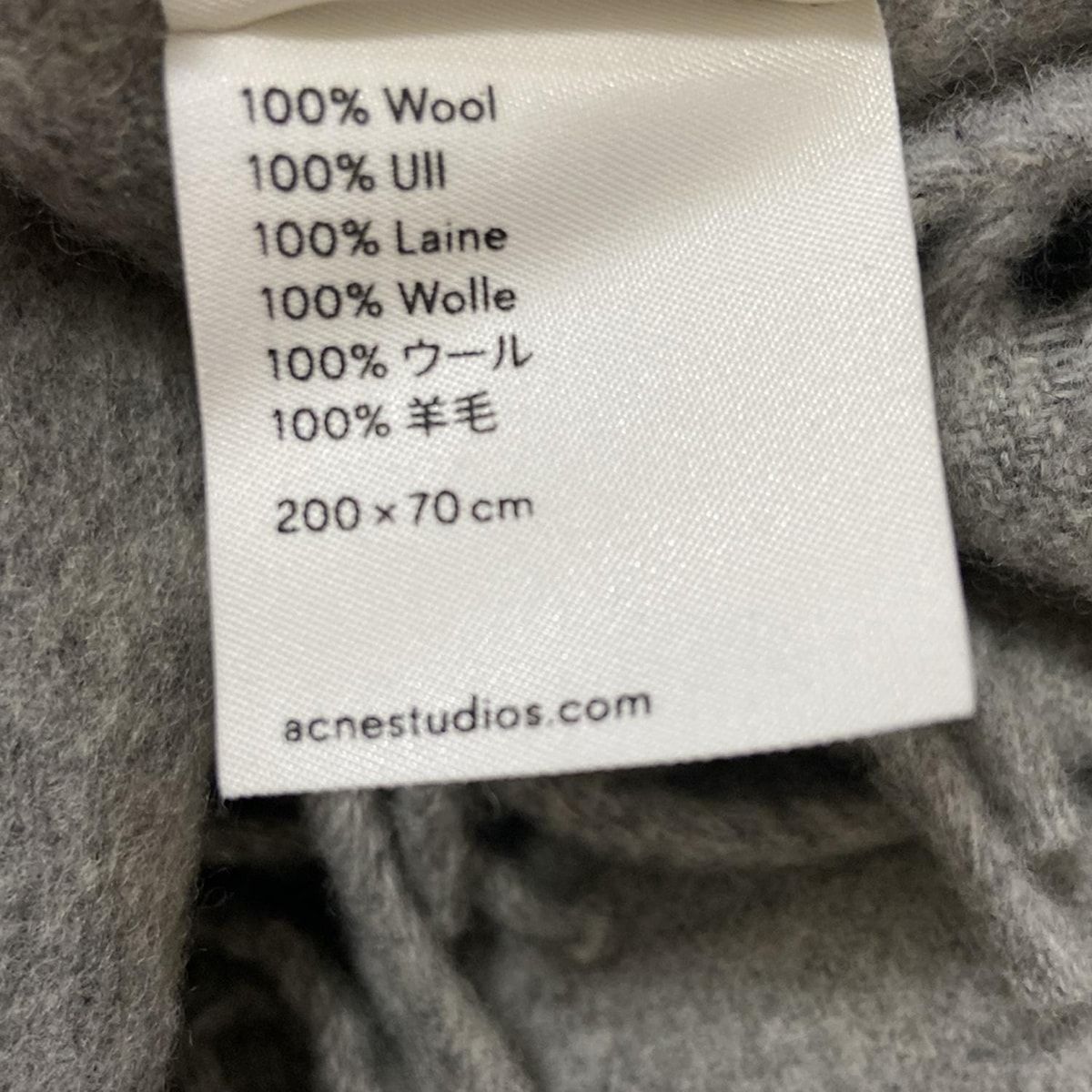 [maayuu0704]Acne Studios ウール マフラー グレー ACNE STUDIOS(アクネ ストゥディオズ) マフラー - グレー ウール