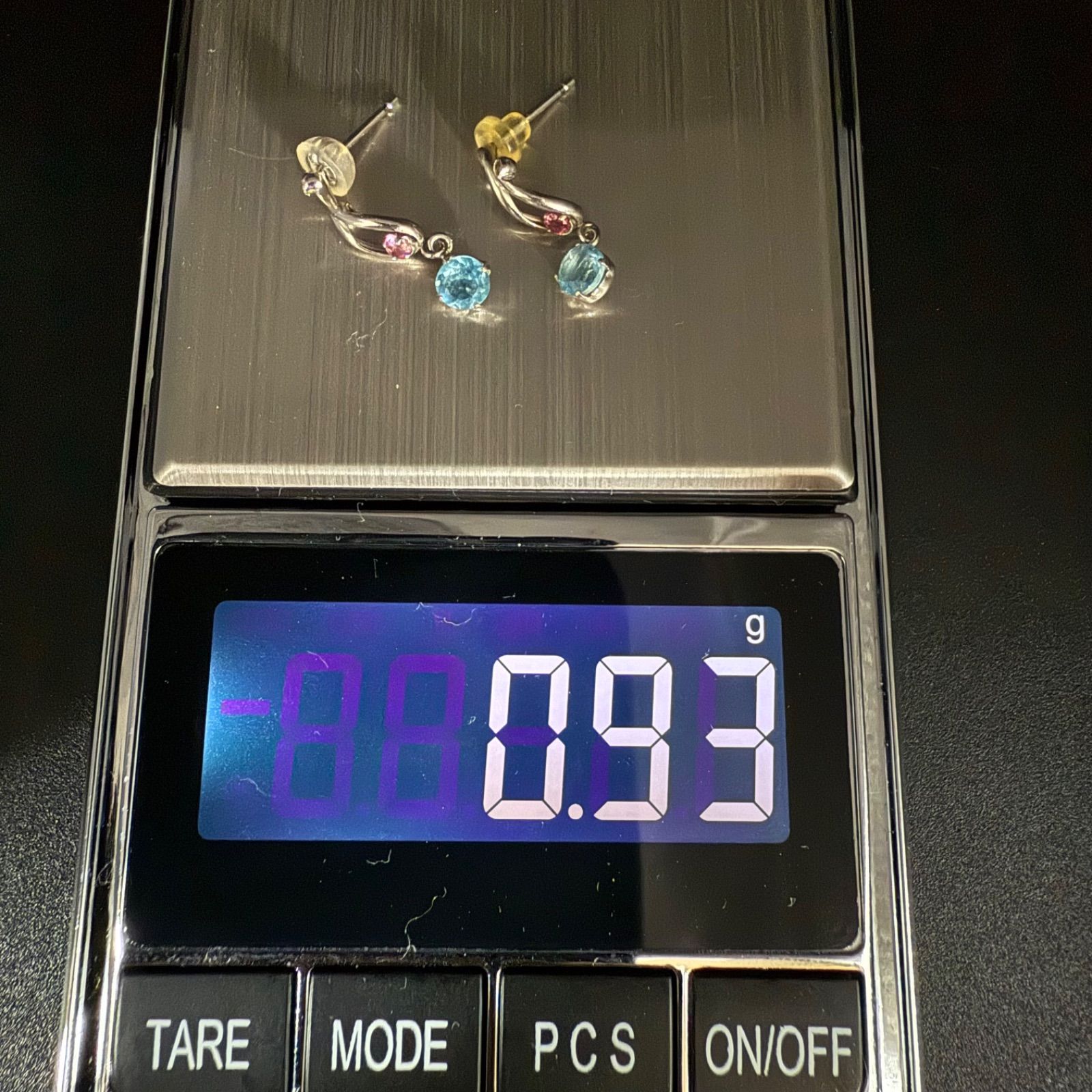 今月限定 K14WG アクアマリン ピアス／ダンシングストーン 0.93g