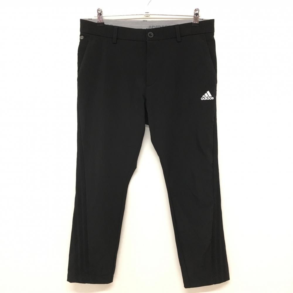【美品】アディダス パンツ 黒 サイド3ライン ストレッチ メンズ 88 ゴルフウェア adidas