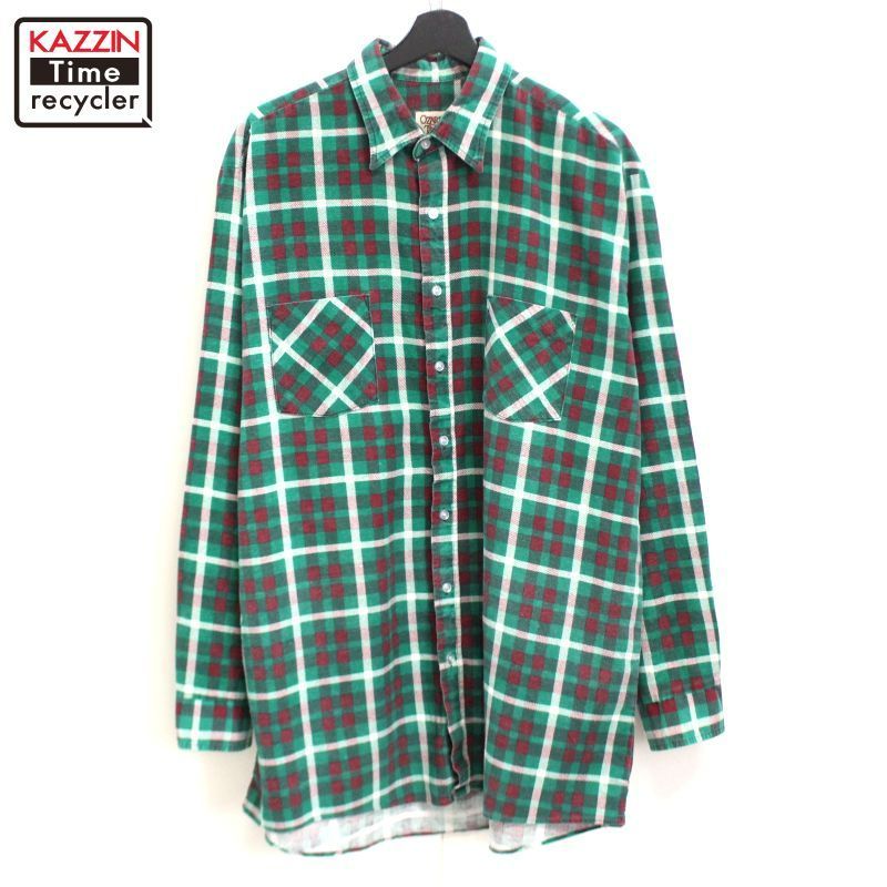 90s vintage OZARK TRAIL チェック柄 プリントネル 長袖シャツ メンズ XLサイズ相当