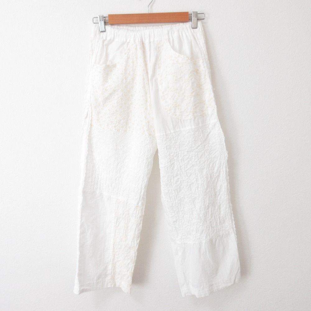 25SS TORI-TO × BEAMS BOY トリト ビームスボーイ 別注 カットワーク パンツ 13-24-0470-702 サイズF ホワイト レディース 古着