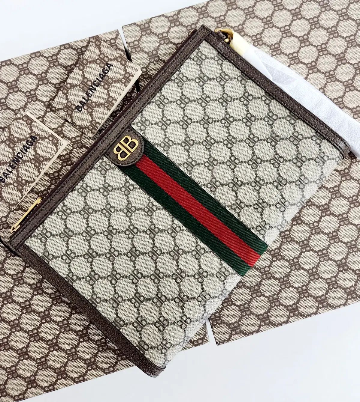 BALENCIAGA バレンシアガ X GUCCI グッチ コラボ ザ ハッカープロジェクト クラッチバッグ